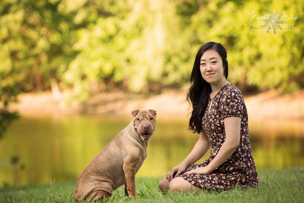 a shar pei with her mom photographed by dallas pet photographer jenna regan in mckinney texas park