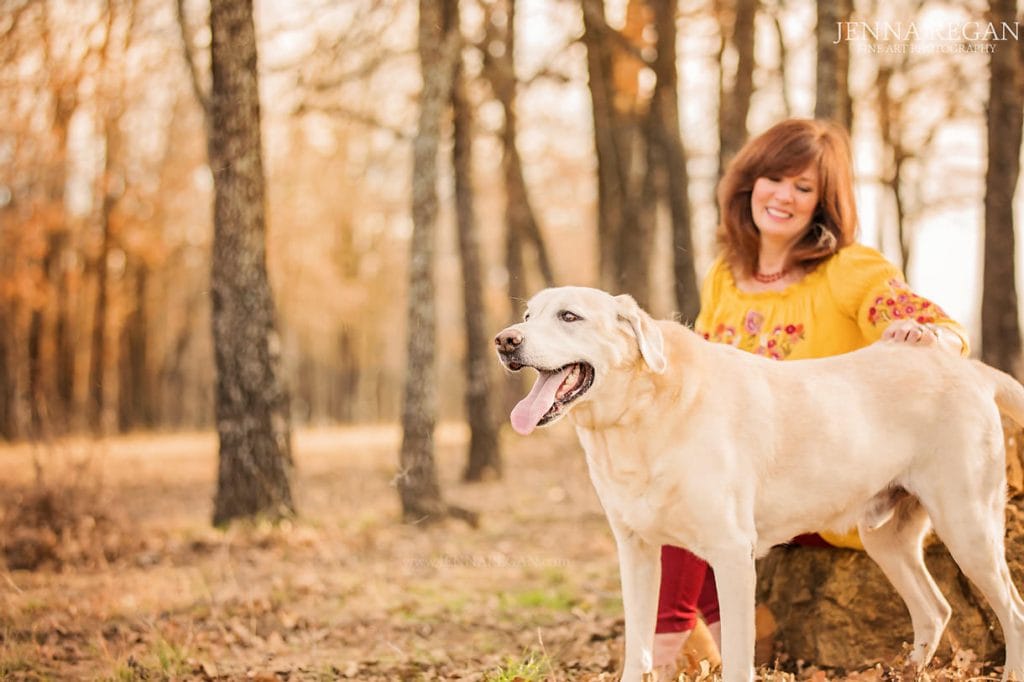 golden retriever dog mom portrait